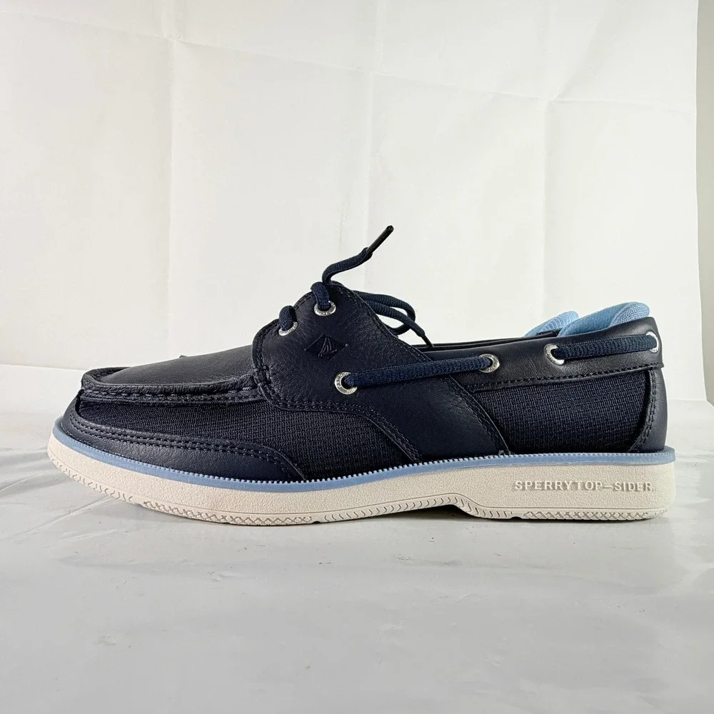 Sperry Surveyor 2-Eye TMBL Navy Leather Boat Shoes Men's Size 11 NIB